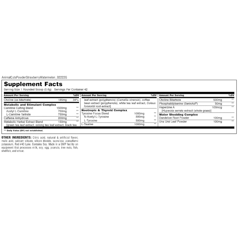 L&F Universal Goods – wholesale Powdered health drink – Animal Advanced Cuts - Fat Burner Powder - 42 SRV - Ice Pop1