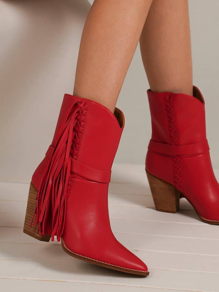 BEAST FASHION - Wholesale Cowboy Boots - Women's - AUTUMN-16 Fringe Detail Western Boot6