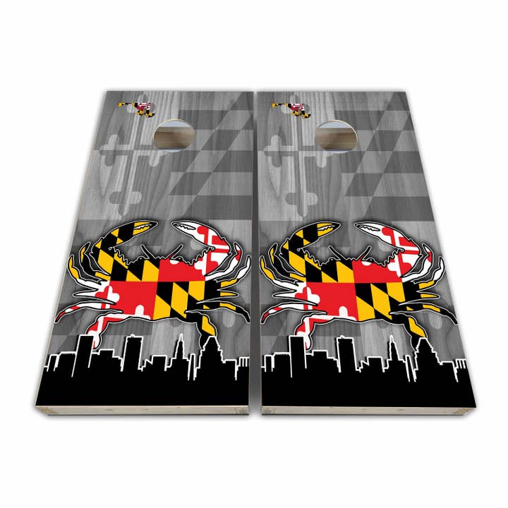 Paysage urbain Maryland Cornhole Wraps - Cornhole Wraps - Cornhole Skins - Enveloppe en vinyle - Ensemble laminé pour la vente par Cornhole Stop, LLC