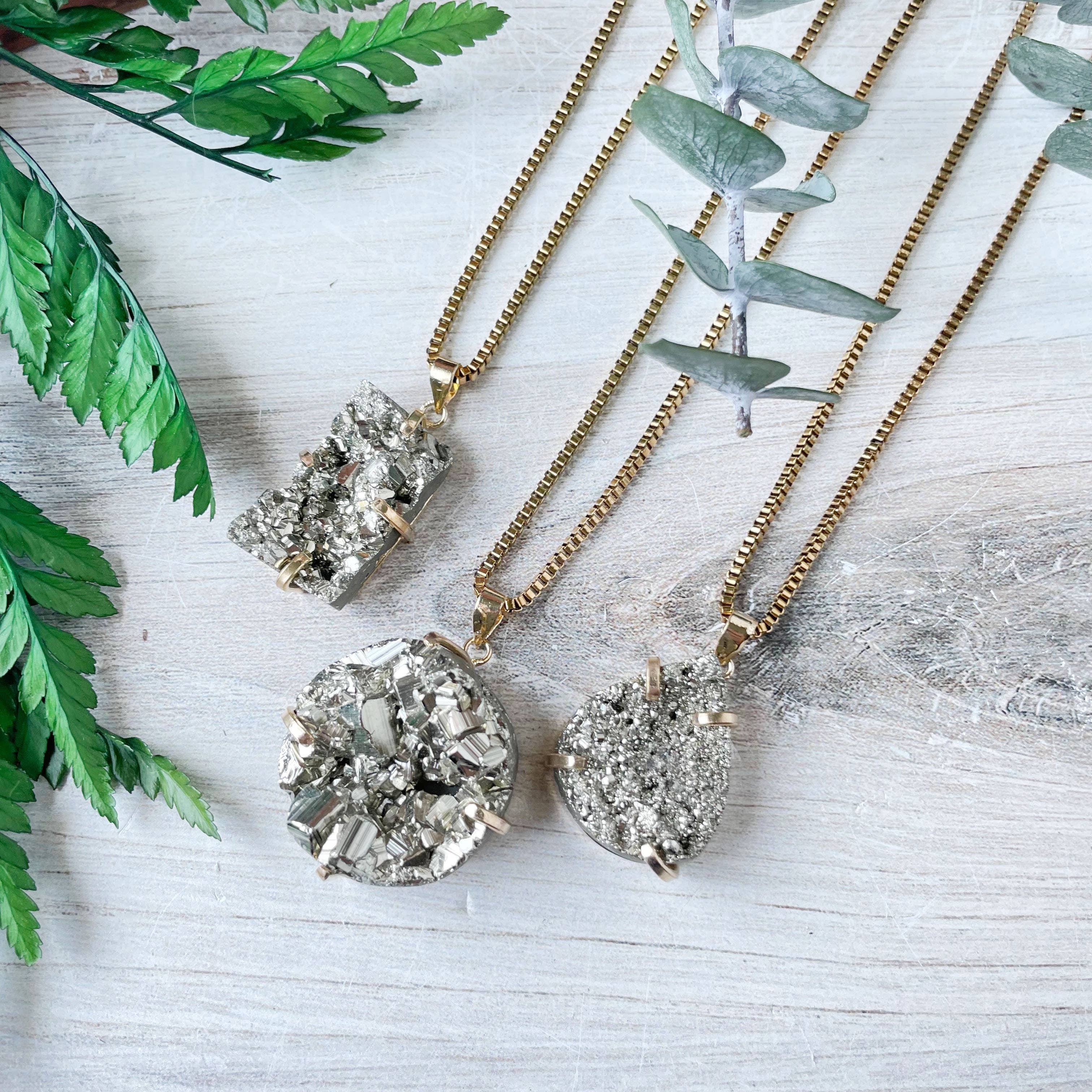 Ewelina Pas Jewelry - Wholesale Pendant/Charm Necklace - Gold Pyrite Prong Necklace6