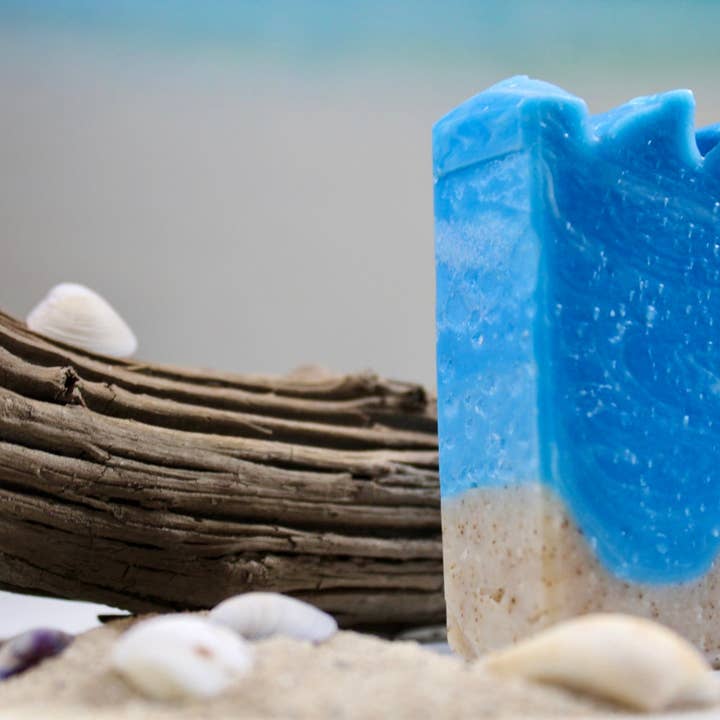 Surfs Up, Beaches! handmade soap for wholesale by Wicked Bubbles LLC