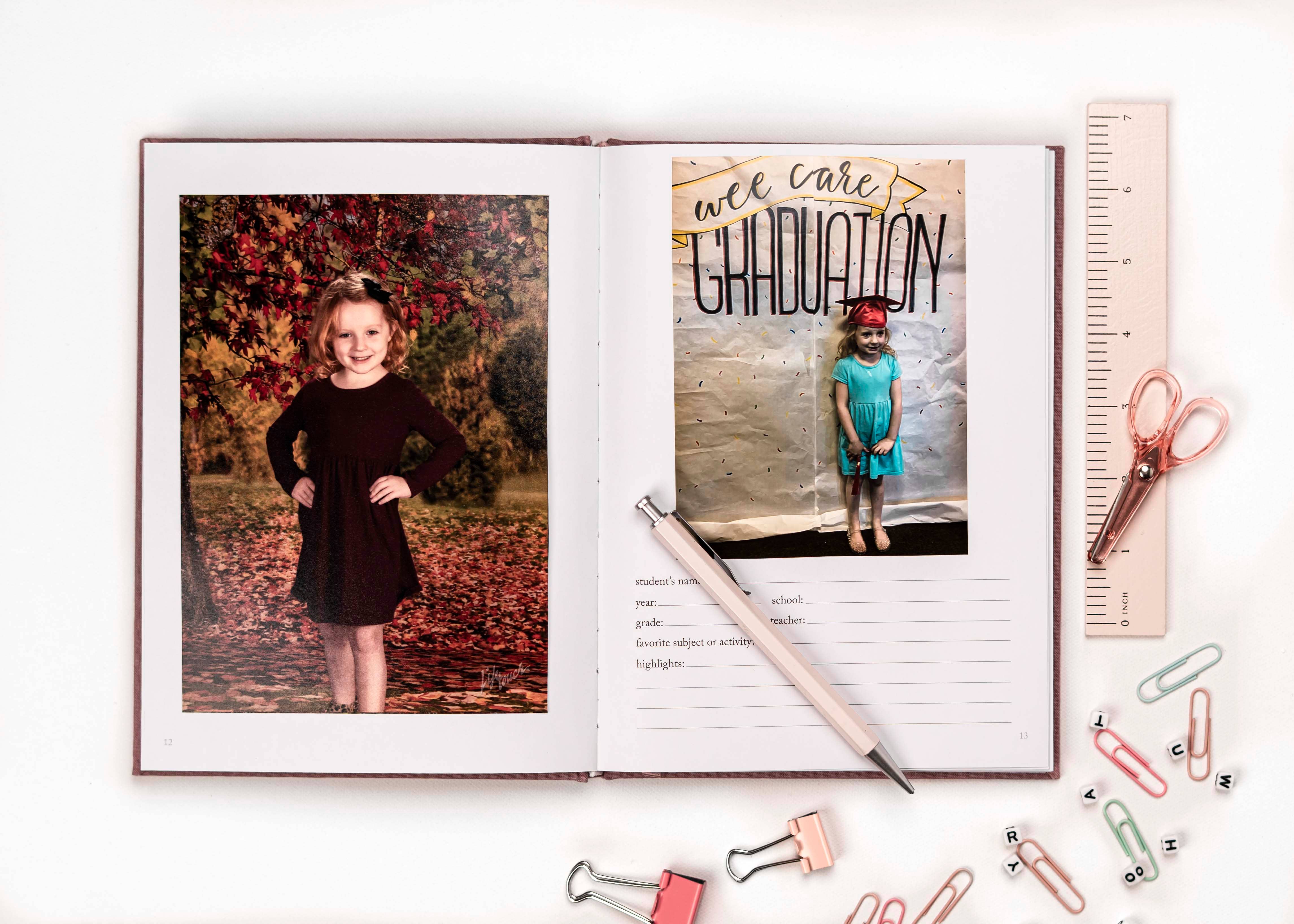 Duncan & Stone Paper Co. - Venta al por mayor Libro de recuerdos - Niños y bebés - Libro de Recuerdos Escolares | Álbum de Fotos Escolar Duradero8