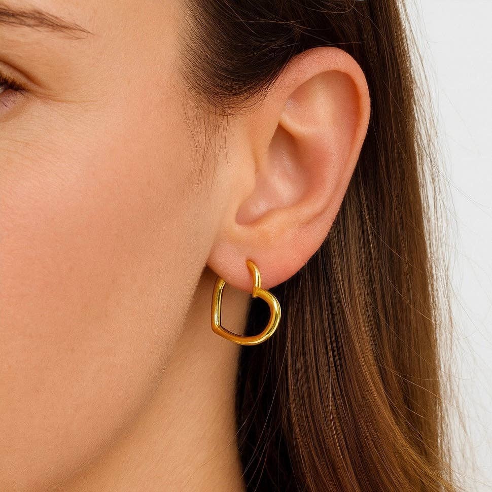 Sedy Jewelry - Wholesale Hoop Earrings - Hypoallergenic Heart Hoop Earrings – 14K Gold or Rhodium2