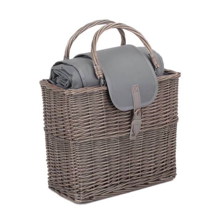 Antik Wash Willow kølekurv med picnictæppe for engroshandel hos Red Hamper