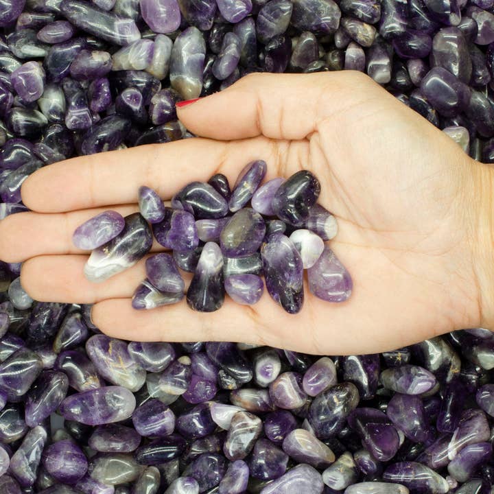 Fantasia Mining - Vente Pierre et cristal de spiritualité - Améthyste foncée roulée, 0,5 à 0,75 pouces, taille 5 (1 lb)2