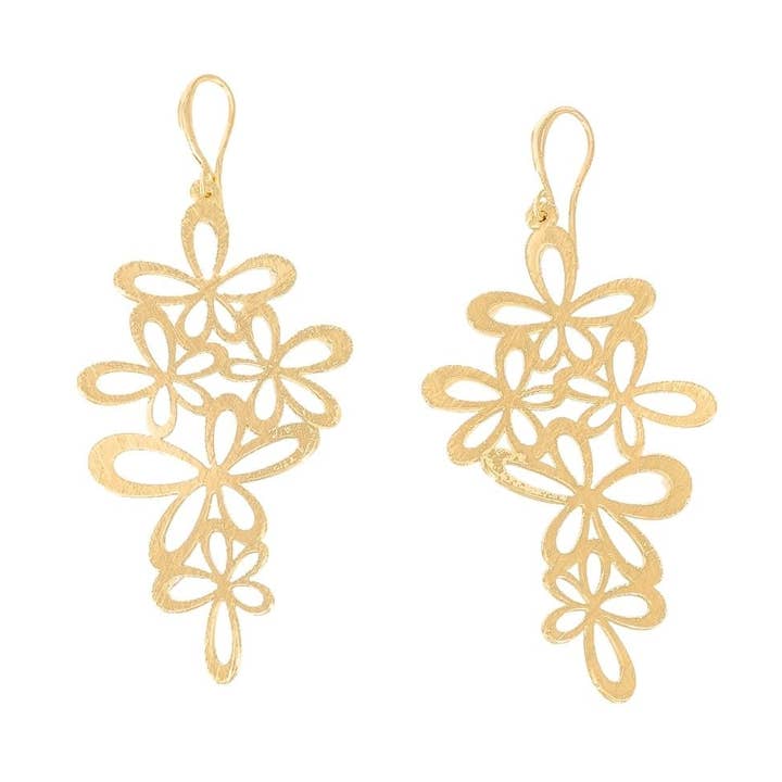 Brincos flores riscadas por atacado de KLK