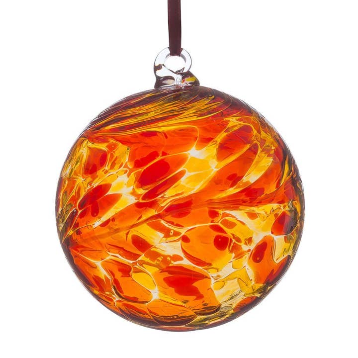 8cm Friendship Ball - Red & Yellow for wholesale by Sienna Glass