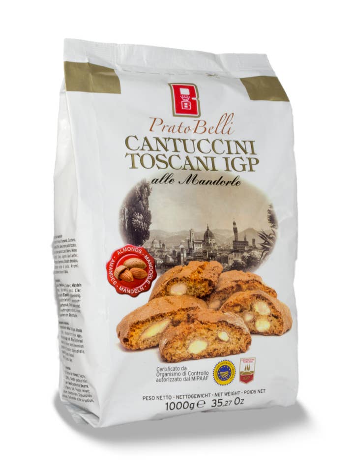Saco de 1000 GRAMAS 20% amêndoas IGP cantuccini por atacado de Biscottificio Belli