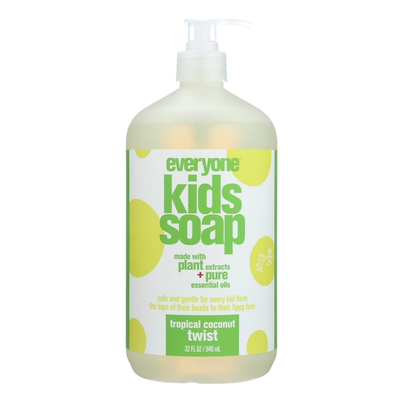 Naomi's Happy Place Shop - Wholesale Body Wash/Shower Gel - Kids & Baby - Eo Products - Everyone Soap For Kids - Tropical Coconut Twist - 32 Oz0