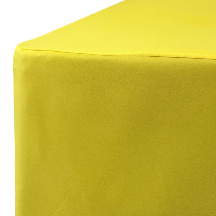 YOUR CHAIR COVERS - Wholesale Tablecloth - 6 ft Fitted Polyester Tablecloth Rectangular Canary Yellow