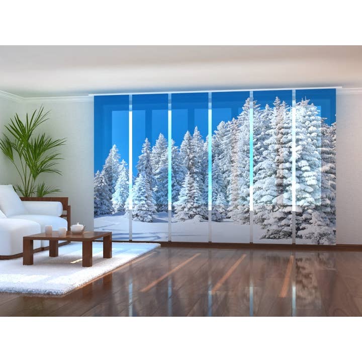 Juego de 6 cortinas con paneles de abeto blanco para venta al por mayor de IlyDecor