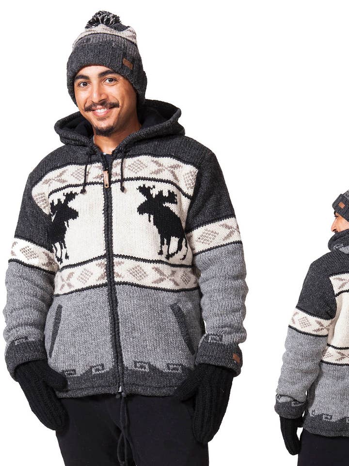 Elch-Strickjacke für den Großhandel von Ark Imports