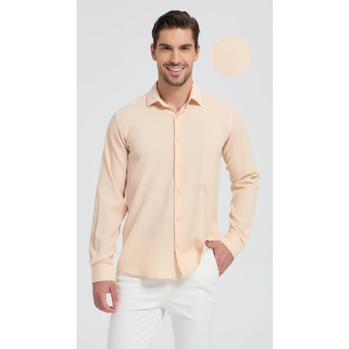 Grégory-skjorta i bomullsgas - Beige för wholesale av Yves Enzo