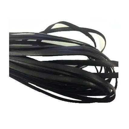 Sun Enterprises B.V. - Wholesale Craft Supplies - FLAT LEATHER ITALIAN - 4 MM - BLACK