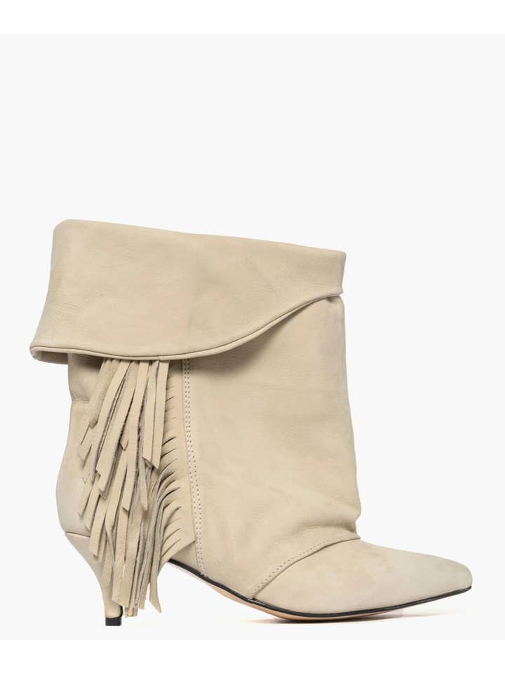 Alessandro Collection Italy - Wholesale Booties - Women's - ALEX ANGEL 13 Purple nubuck ankle boots with fringes