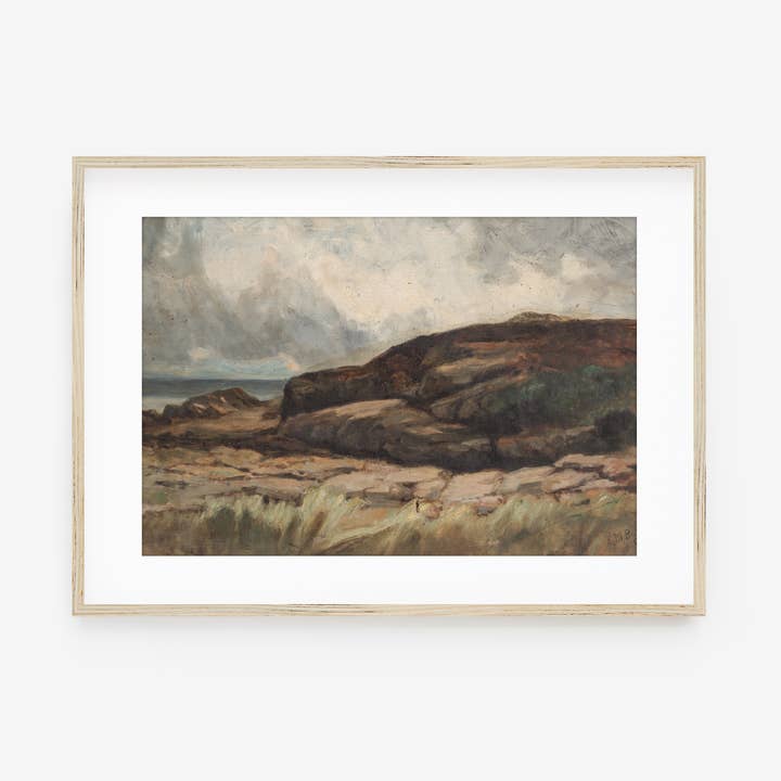 Hyggely – wholesale Konsttryck – Antik jordnära oljemålning | Dämpat landskap Art Print L1292