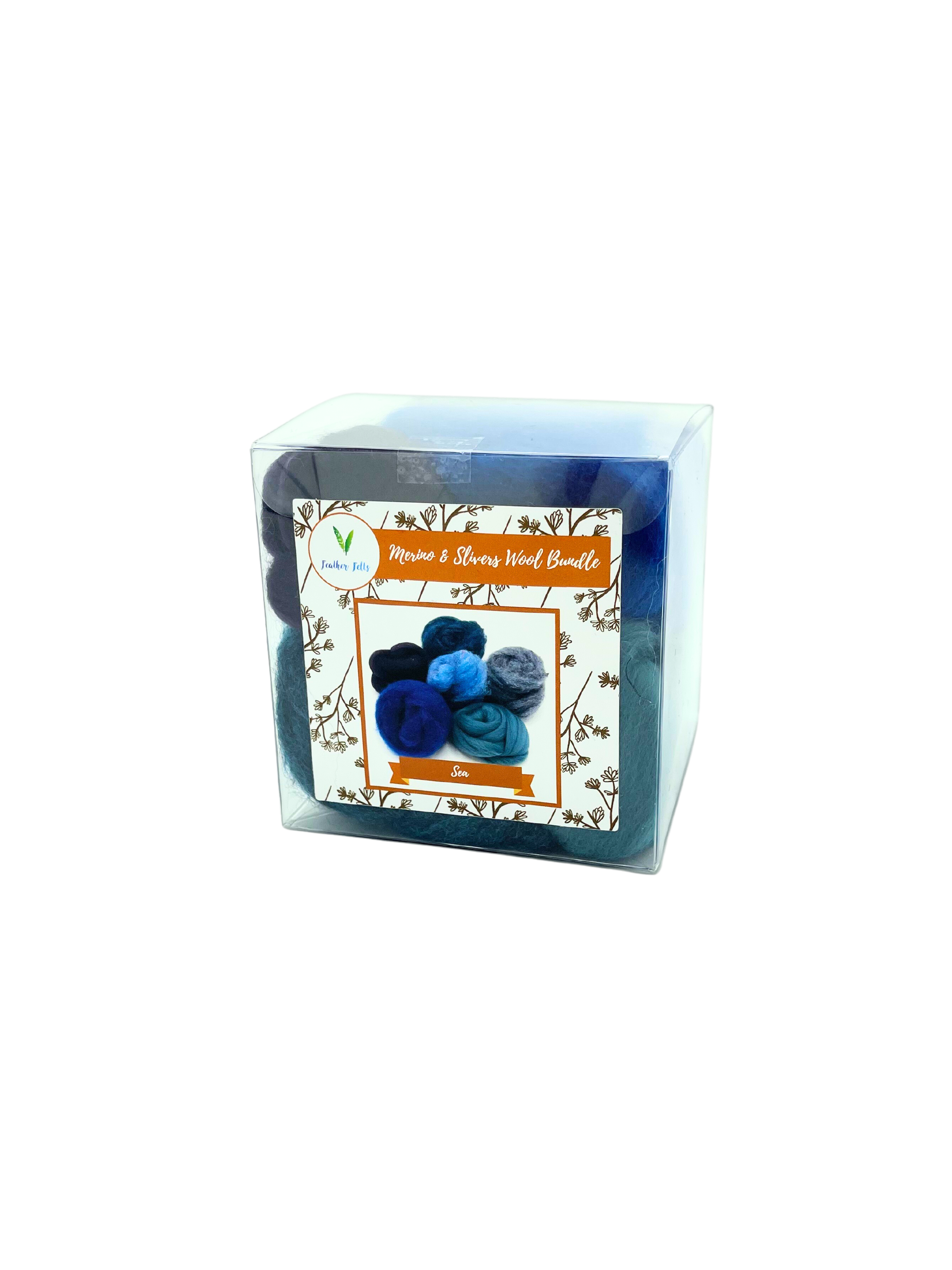 Feather Felts – wholesale Craft supplies – Sea - Wool Bundle1