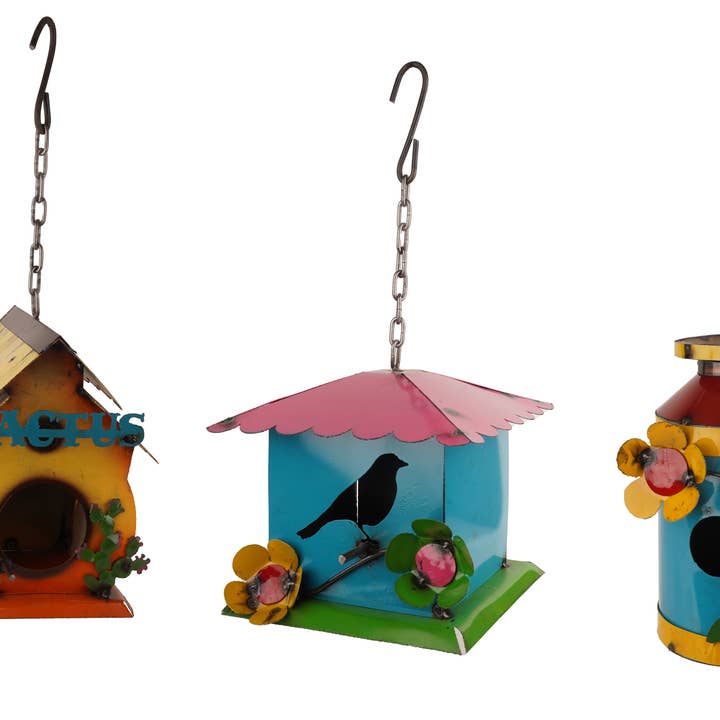 My Amigos Imports - Wholesale Bird House - Garden Bird House-Farmhouse-Yard Metal Art-Cute Designs