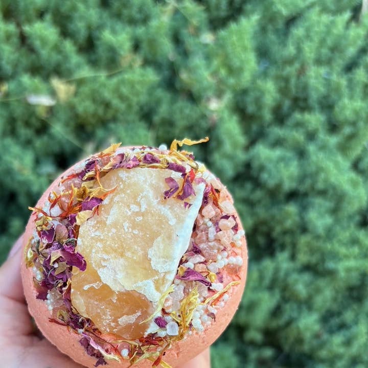 Orange Calcite Jumbo Bath Bomb for wholesale by Skye Luna Beauty