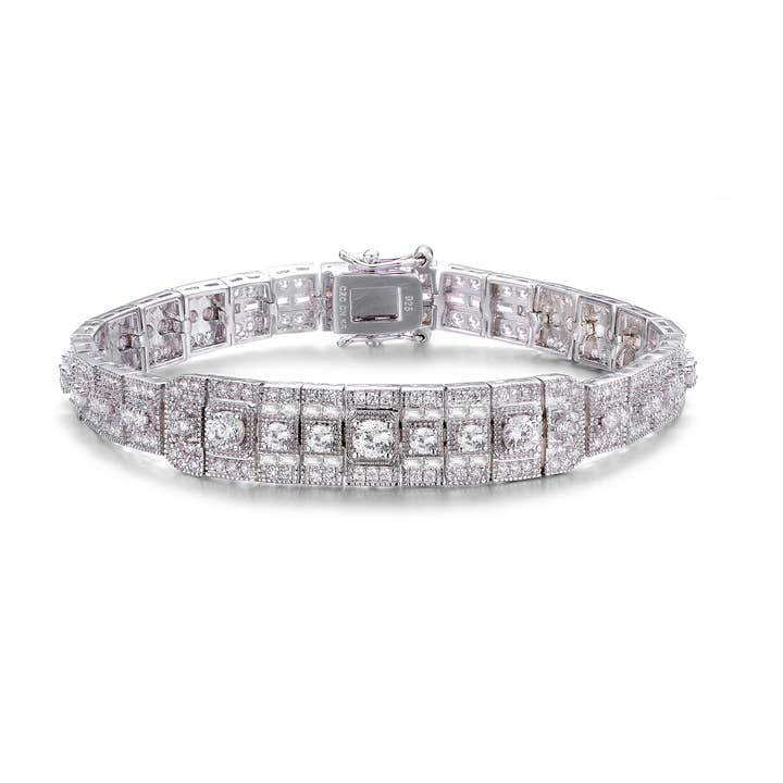 Sterling zilveren Cubic Zirocnia Link Armband voor wholesale door Genevive