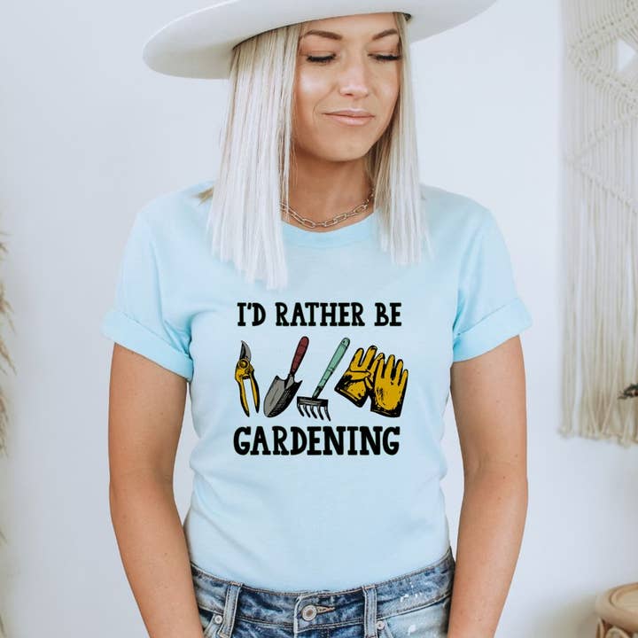 I'd Rather Be Gardening T-shirt | Graphic Tee for wholesale by KM Clothing