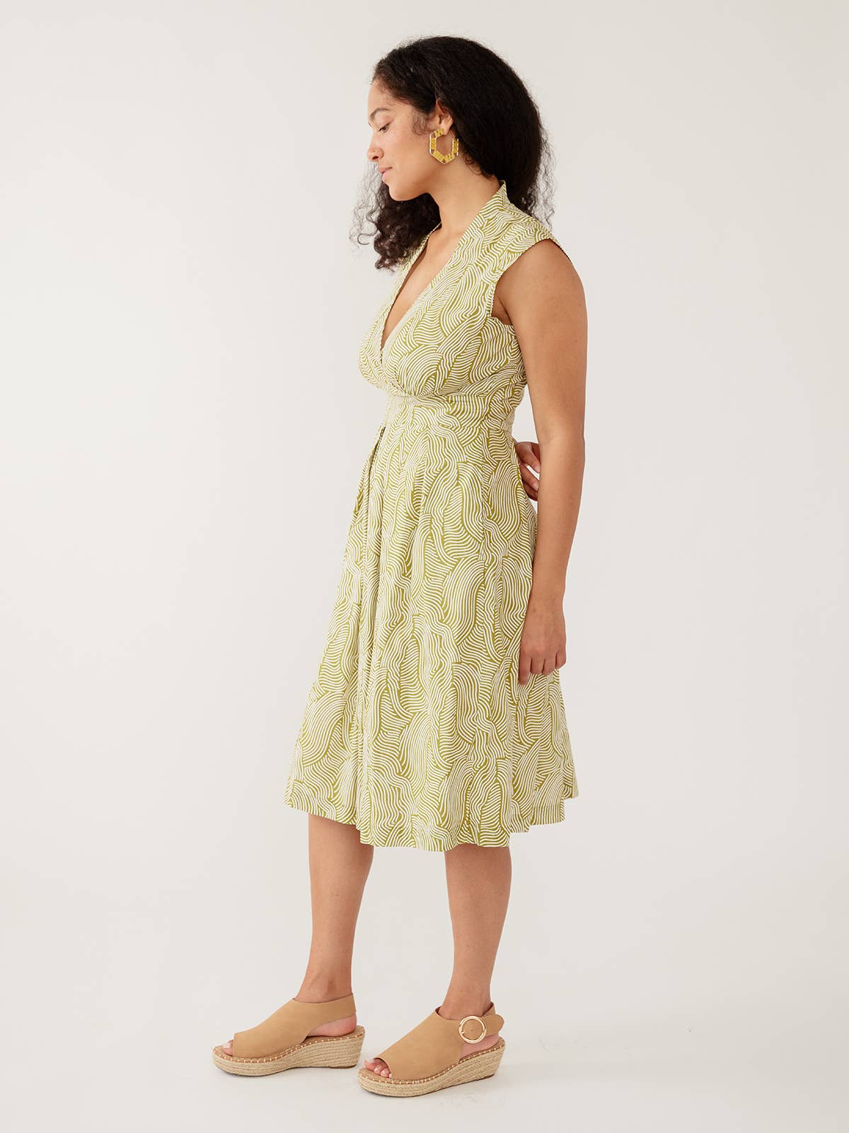 Lucille Dress Waves Green for wholesale on Faire4