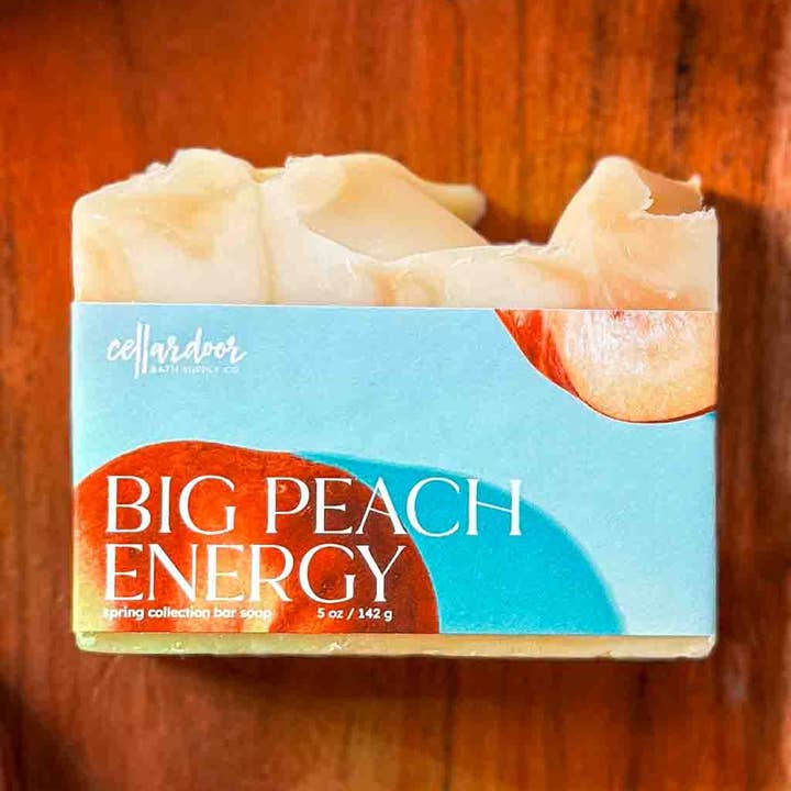 Stor fersken energibar-sæbe for engroshandel hos Cellar Door Bath Supply Co.