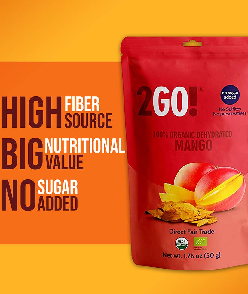 2GO! Organic Snacks - Venta al por mayor Fruta deshidratada - ¡VAMOS 2! ® Mango seco orgánico6