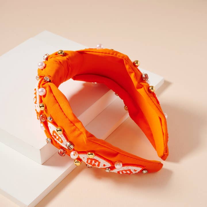 Frem - Wholesale Fashion Headband - Women's - Gameday Pearls and Seed Beads Headband11