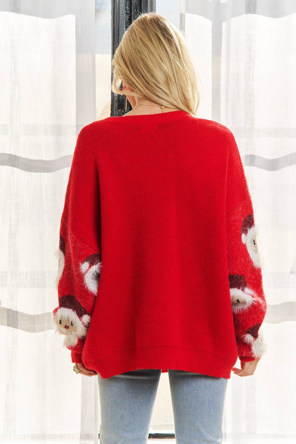 ADORA LA - Wholesale Knit Sweater - Women's - CESW3773-  SANTA CLAUS SHAPE LONG SLEEVE SWEATER18