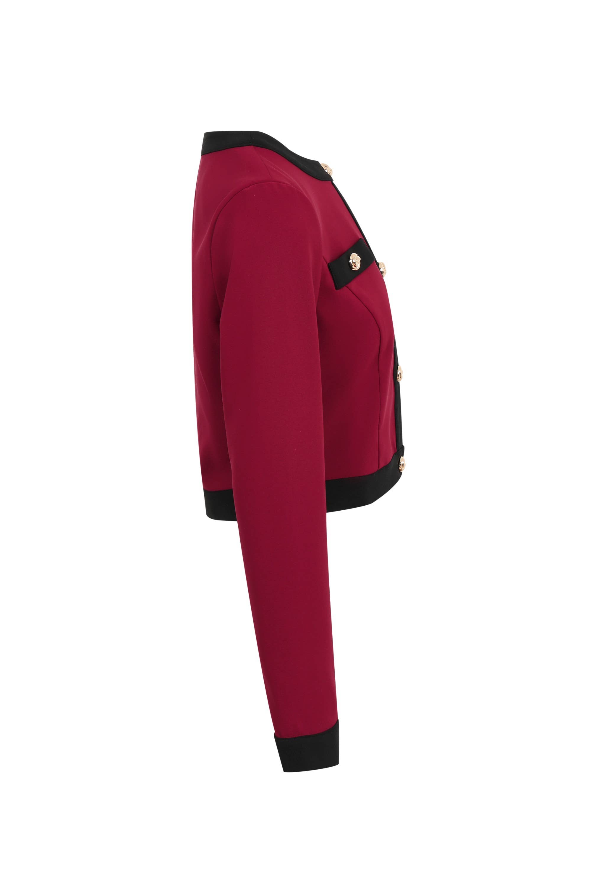 Wine Élégance Structurée Long Sleeve Top & Pants Set for wholesale on Faire4