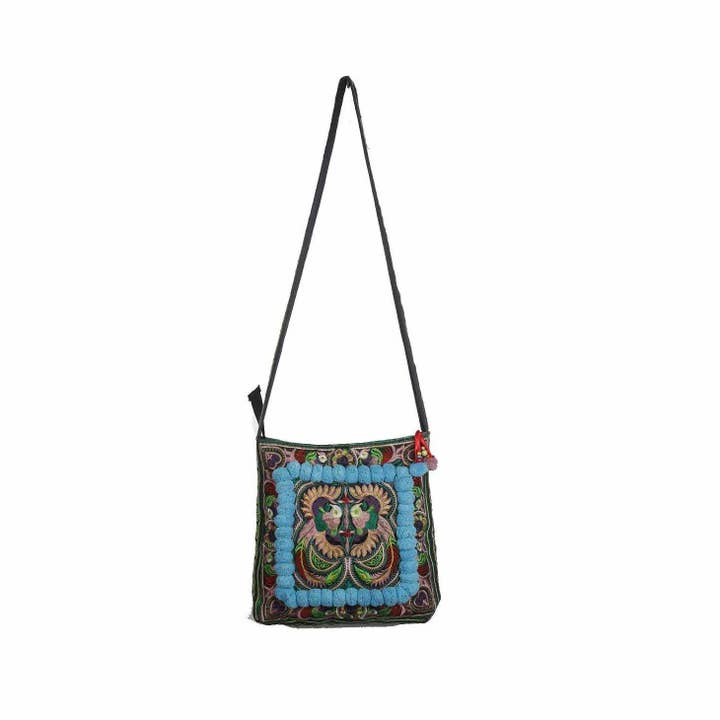 Lumily - Wholesale Crossbody Bag - Women's - Hmong Birds Pompoms Cross-body Bag | Limited Edition - Thail