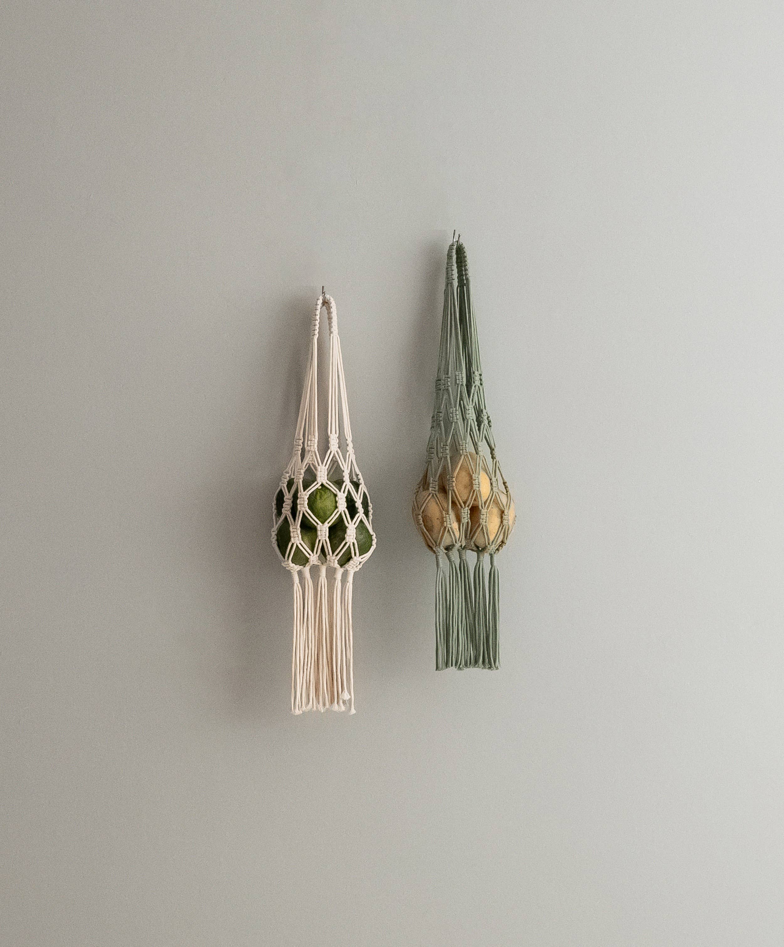 BeanDaikon – wholesale Fruktkorg – Boho Makramé Frukthållare Hängande Korg I6613