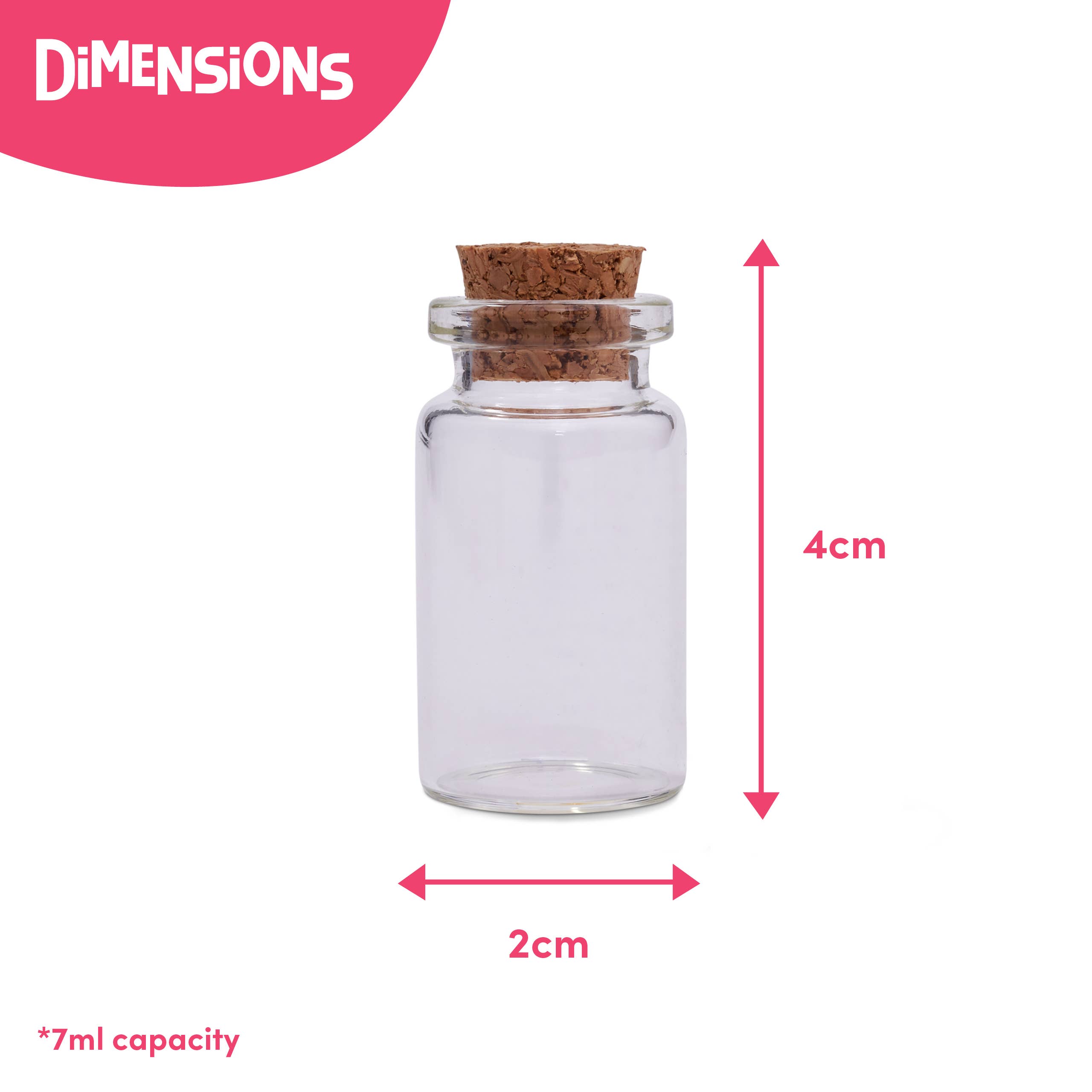 The Twiddlers - Vente Cadeaux pour invités - 60 mini pots en verre avec bouchons en liège (7 ml) - The Twiddlers3