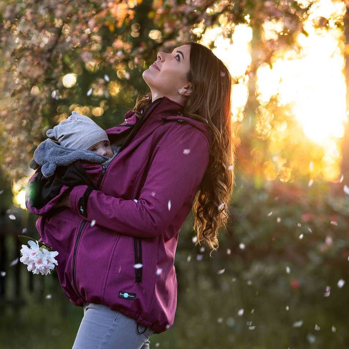 Giacca da bambino Enigma 5in1 POSTERIORE/ANTERIORE Softshell Prugna per la vendita all'ingrosso da parte di FUN2BEMUM