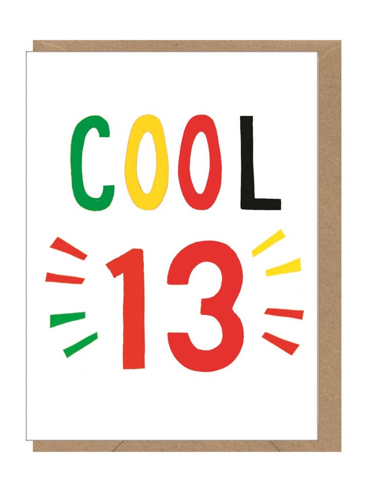 MINIA13 Mini Cool 13 Greeting Card for wholesale by Earlybird Designs