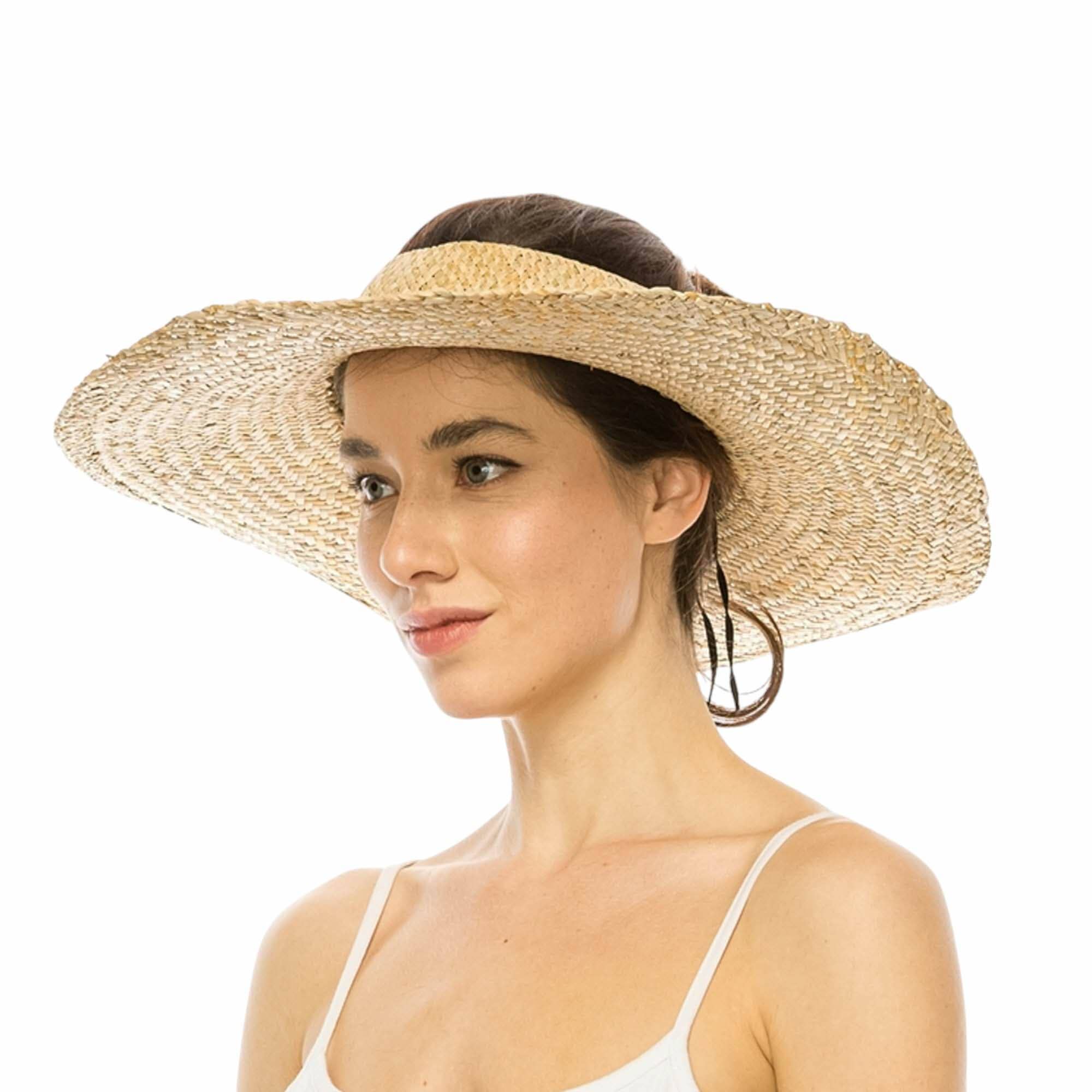 Queens INC - Vente Visière – femme - 🌿 Visière en Feuille de Palmier Sol Vista 🍃3