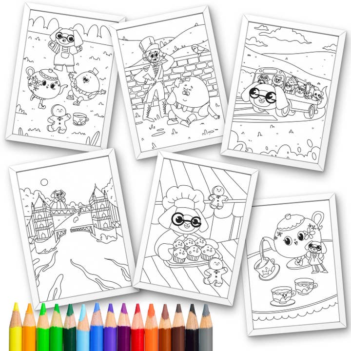 Digital Coloring Pages Based on GO GO Creative Nursery Rhymes Sound Book (10 Pages) for wholesale by Go Go Fun Learning
