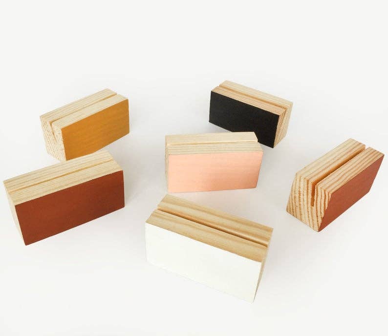 Wooden Objects Co - Wholesale Place Card / Place Holder - Color Block Wooden Photo Holder, Wood Picture Stand3