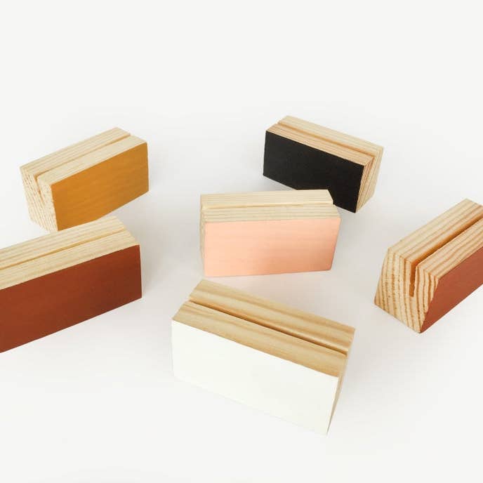 Wooden Objects Co - Wholesale Place Card / Place Holder - Color Block Wooden Photo Holder, Wood Picture Stand3