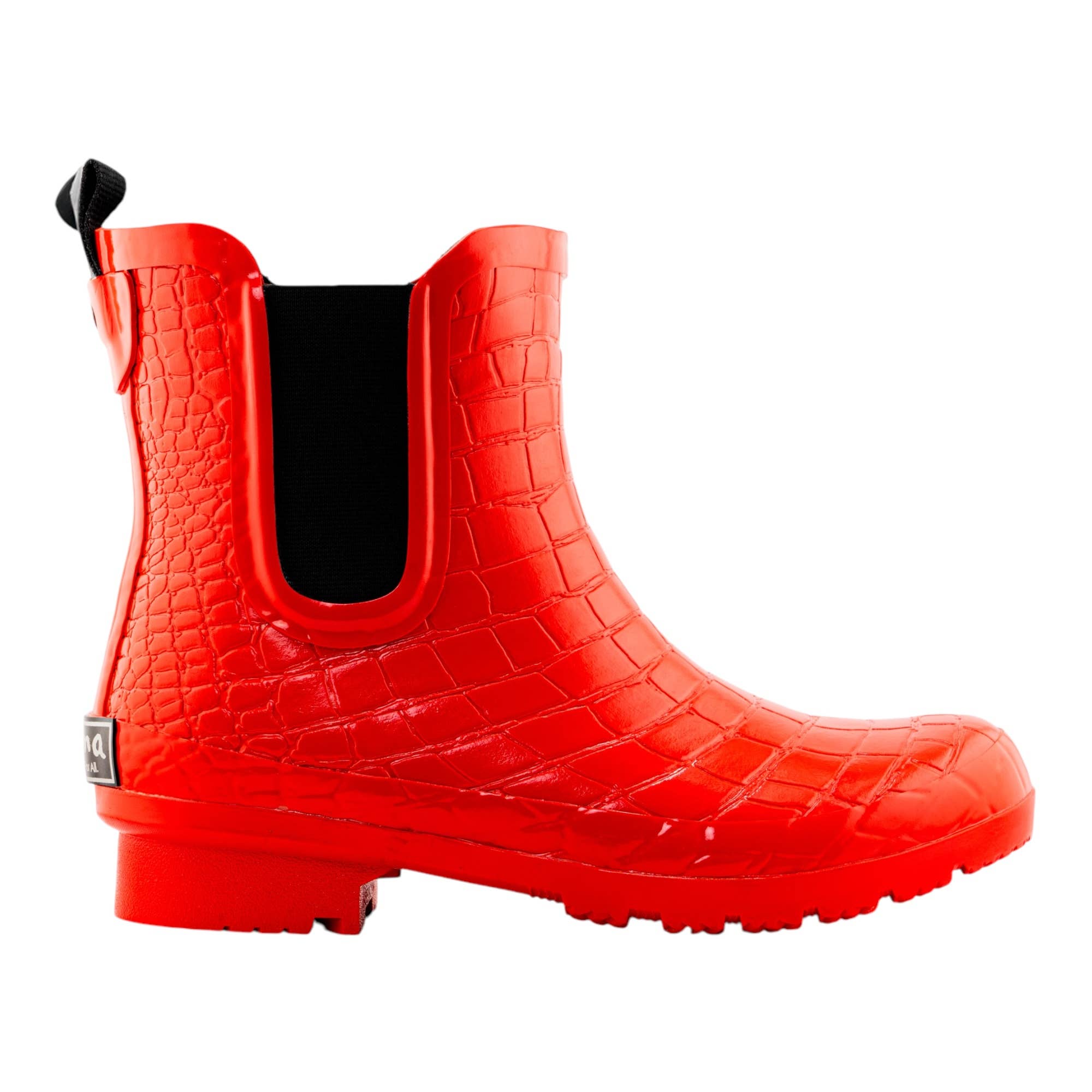 ROMA BOOTS – Großhandel Chelsea Boots – Damen – CHELSEA RED CROC EMBOSS DAMEN KNÖCHELIGE REGENSTIEFEL2