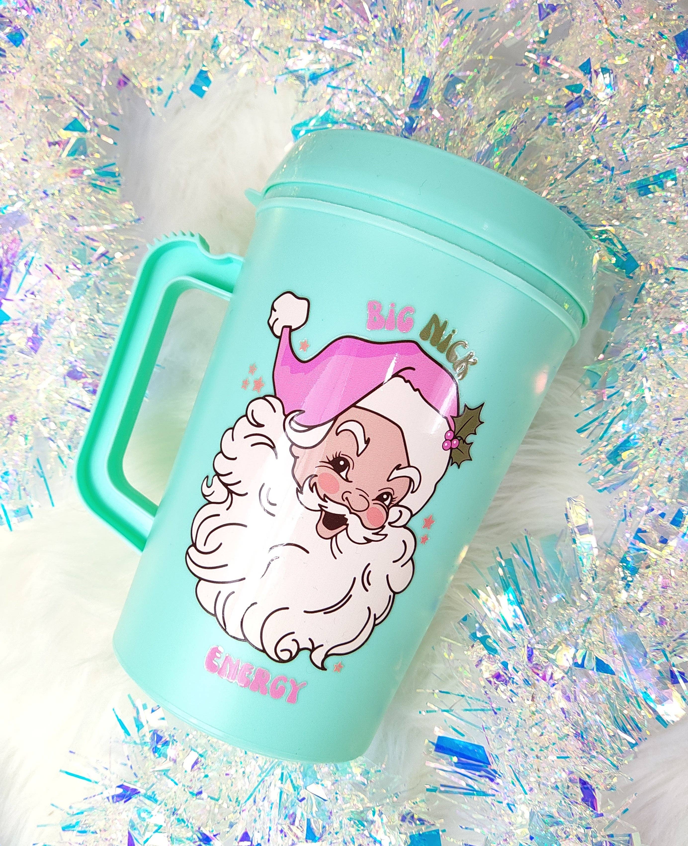 Scratch Decor - Wholesale Insulated Mug/Tumbler - 'Big Nick Energy Santa' Mega Trucker Mug 34oz1
