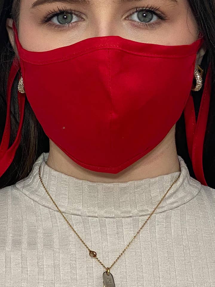 Masque facial Red Fitted Fashion avec filtre pour la vente par TheBritishMask