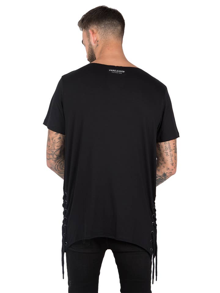 UNRELEASED - Wholesale T-Shirt - Men's - SIDES OPENING T-SHIRT BLACK4