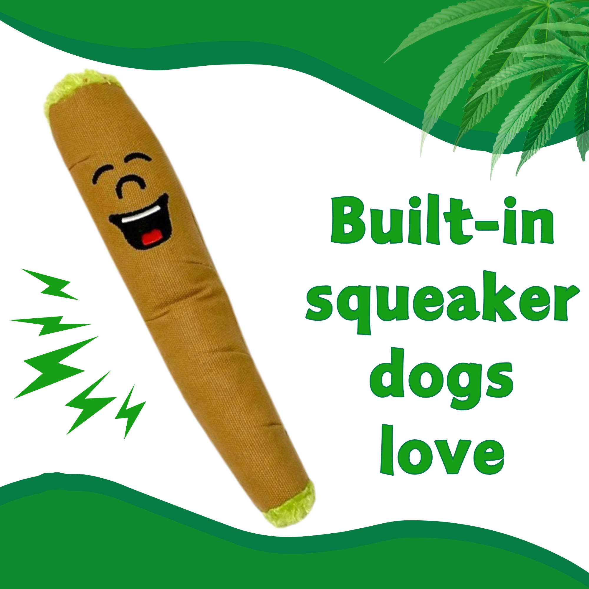 PAW:20 - Wholesale Pet Plush Toy - Dog - B the Blunt, Stuffed Parody Squeaker Dog Toy2