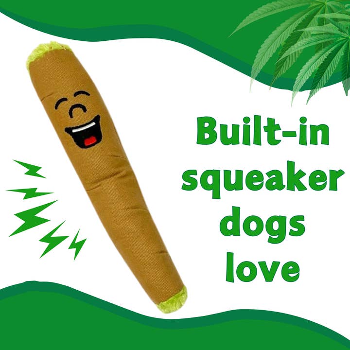PAW:20 - Wholesale Pet Plush Toy - Dog - B the Blunt, Stuffed Parody Squeaker Dog Toy2