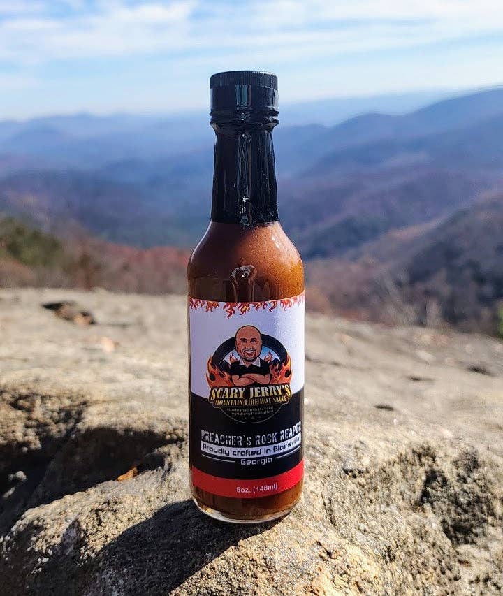Scary Jerry's Mountain Fire Hot Sauce - Wholesale Hot Sauce - Preacher's Rock Reaper Hot Sauce5