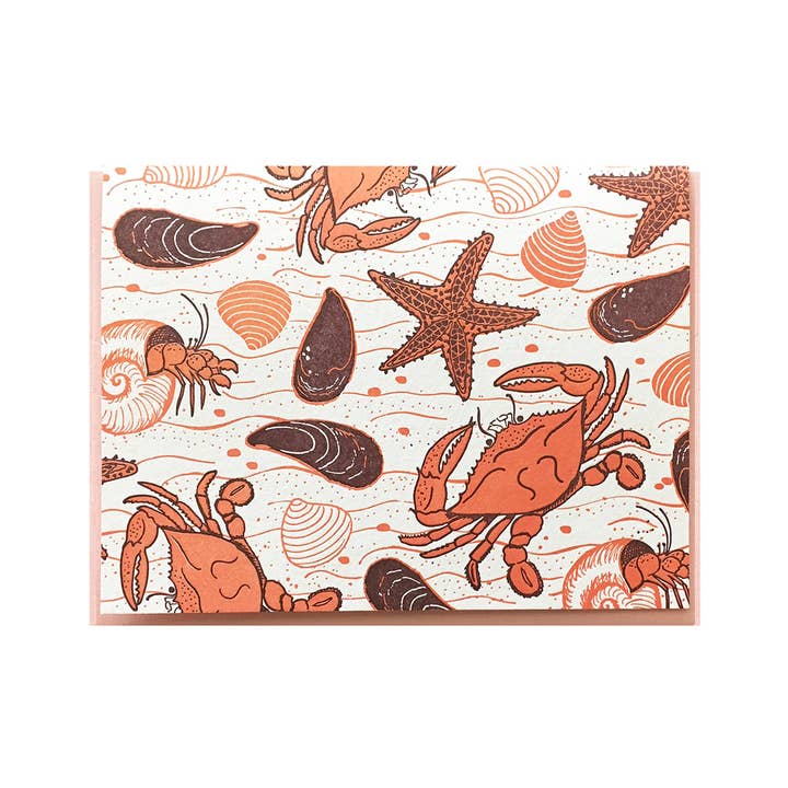 Crab Beach Card for wholesale by Noteworthy Paper & Press