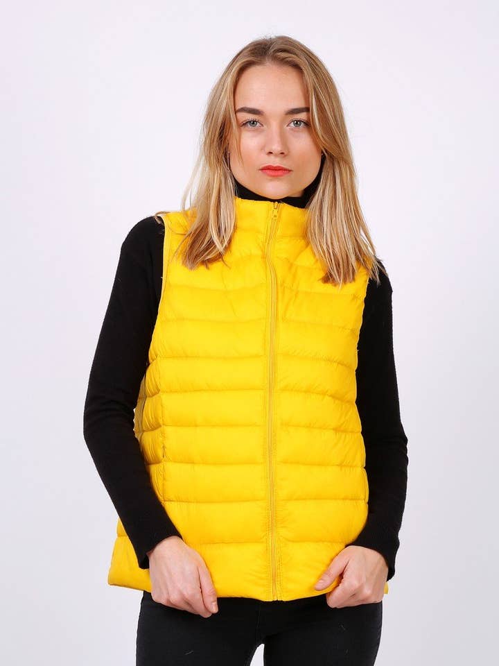 MACMAX CATY lightweight sleeveless down jacket Yellow for wholesale by MACMAX