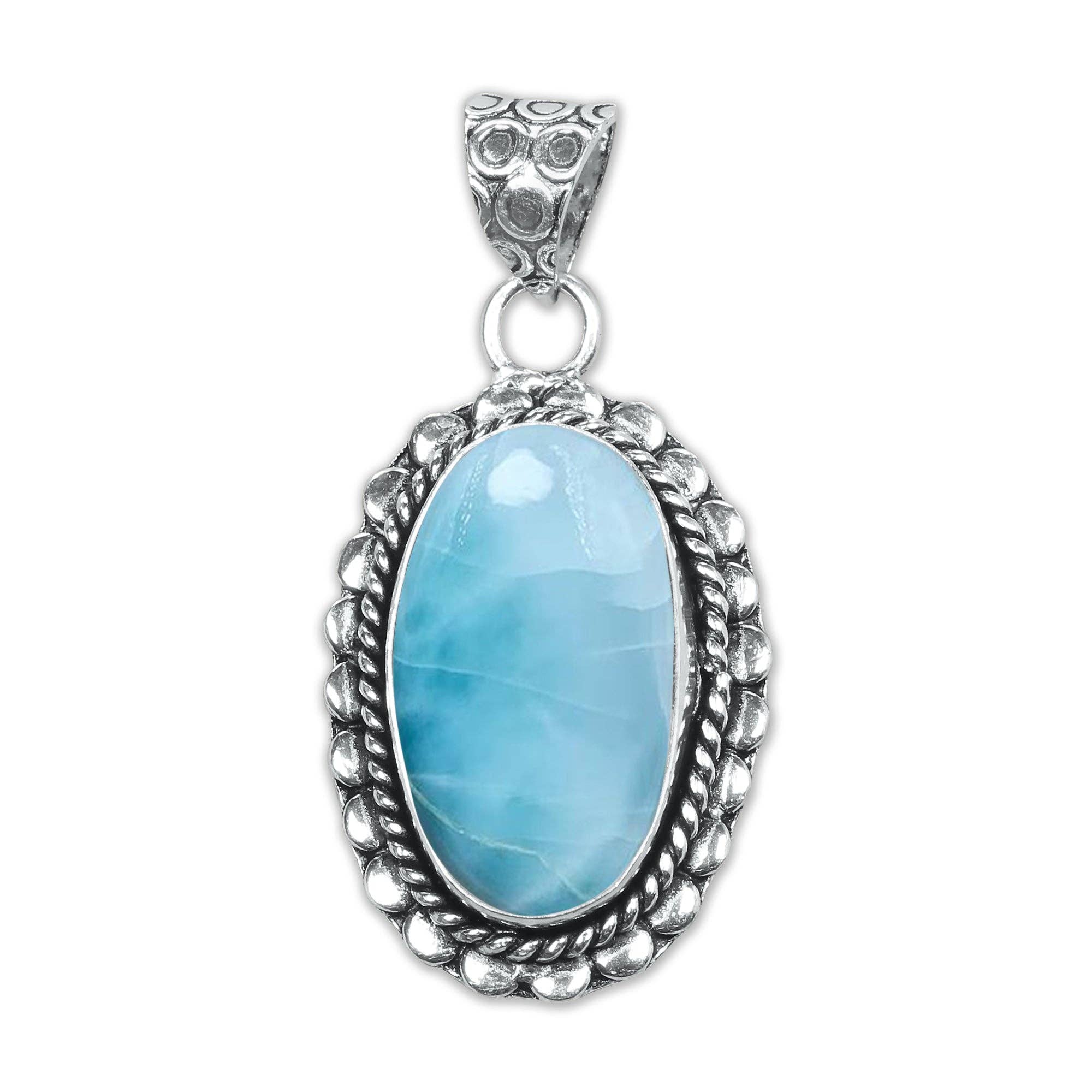Handmade Jewels - Wholesale Individual charm/pendant - Larimar Artisan Pendants -  Handmade, Silver-Plated Brass, Wholesale (Made To Order)12